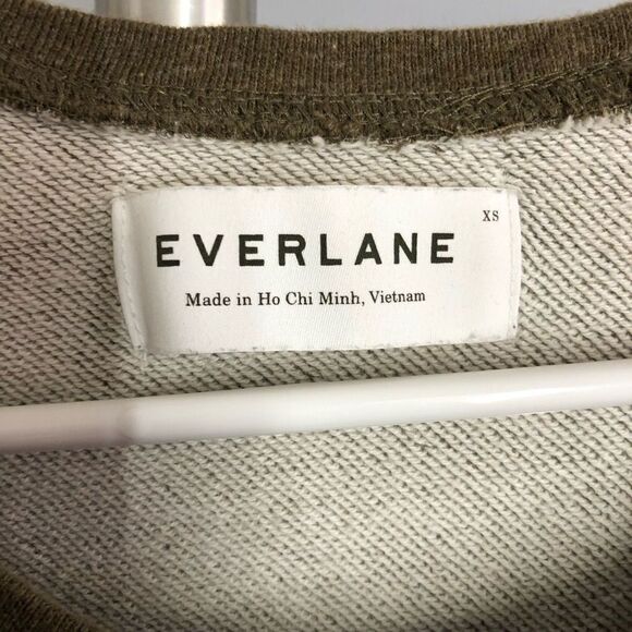 EVERLANE Brown/Green Short Sleeve Crewneck Sweatshirt‎ Top Sz XS - Picture 4 of 5